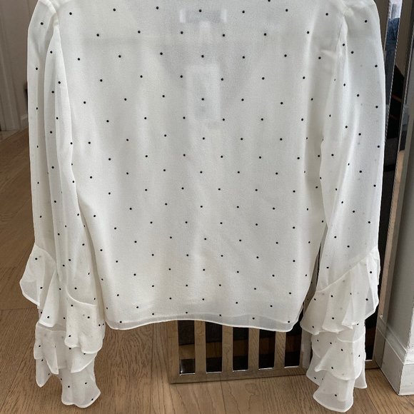 INTERMIX NWT $275 White Polka Dot Top Size XS P - Picture 2 of 3